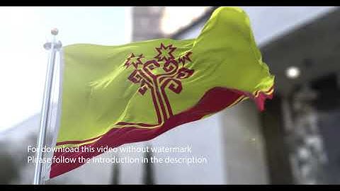 Chuvashia flag with 3d effect blowing in the wind 3D Flag V2 long