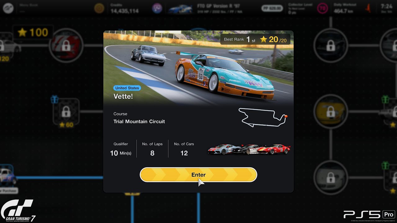 Gran Turismo 7 | Power Pack Vette! Trial Mountain Circuit 8Laps