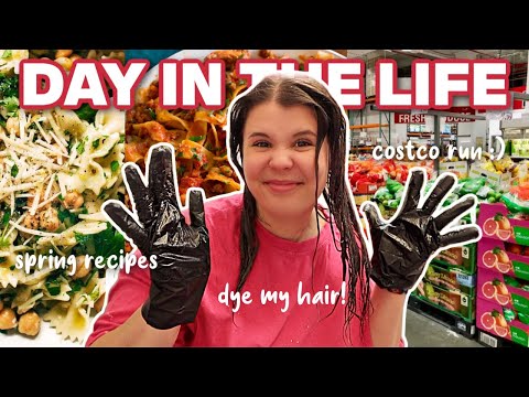 VLOG // SPRING RECIPES, DYEING MY HAIR, COSTCO HAUL & MORE! (day in the life)