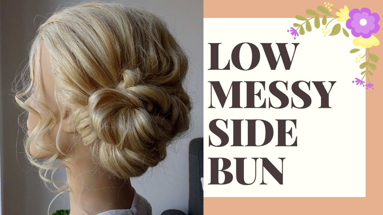 messy hair side bun tutorial