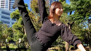 頭上に高く足を上げたまま動かない人【柴垣未羽 Shibagaki Miu】She doesn't move with her leg raised for one minute!
