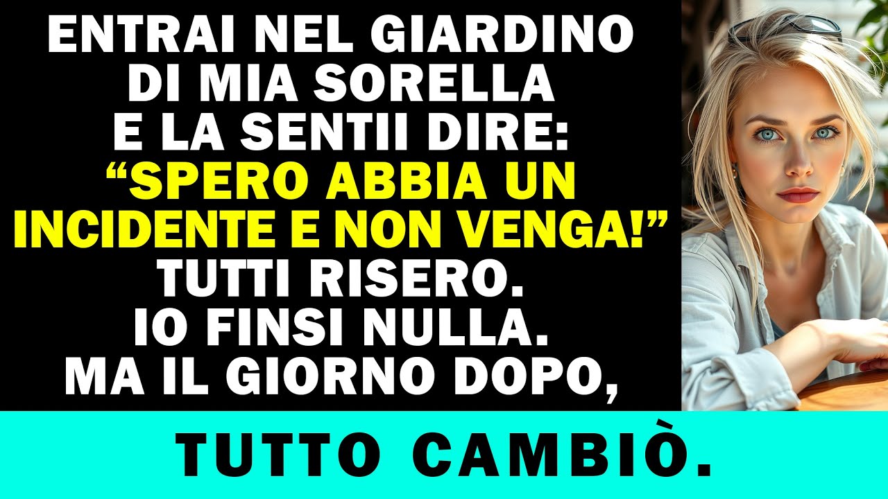Ero dietro il cancello di mia sorella, con la crostata di pesche ancora calda tra le mani, quando l'ho sentita dire: "Spero che faccia un incidente e non arrivi." Poi tutti hanno riso. Mio padre,...