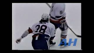 NHL Jan. 7, 1994 Jason Simon,NYI v Paul Kruse,CGY New York Islanders Calgary Flames
