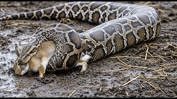 ⚠️Python Attack Rescue – Farmer and Border Collie Save Rabbit from Deadly Coil! #animals #dog