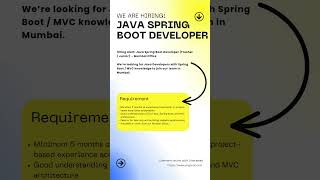 🚨Java Spring Boot Developer Jobs in Mumbai Fresher Apply Now /Mypcot Infotech Careers
