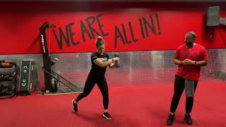 Dumbbell: Reverse Step Back w/ Diagonal Chop