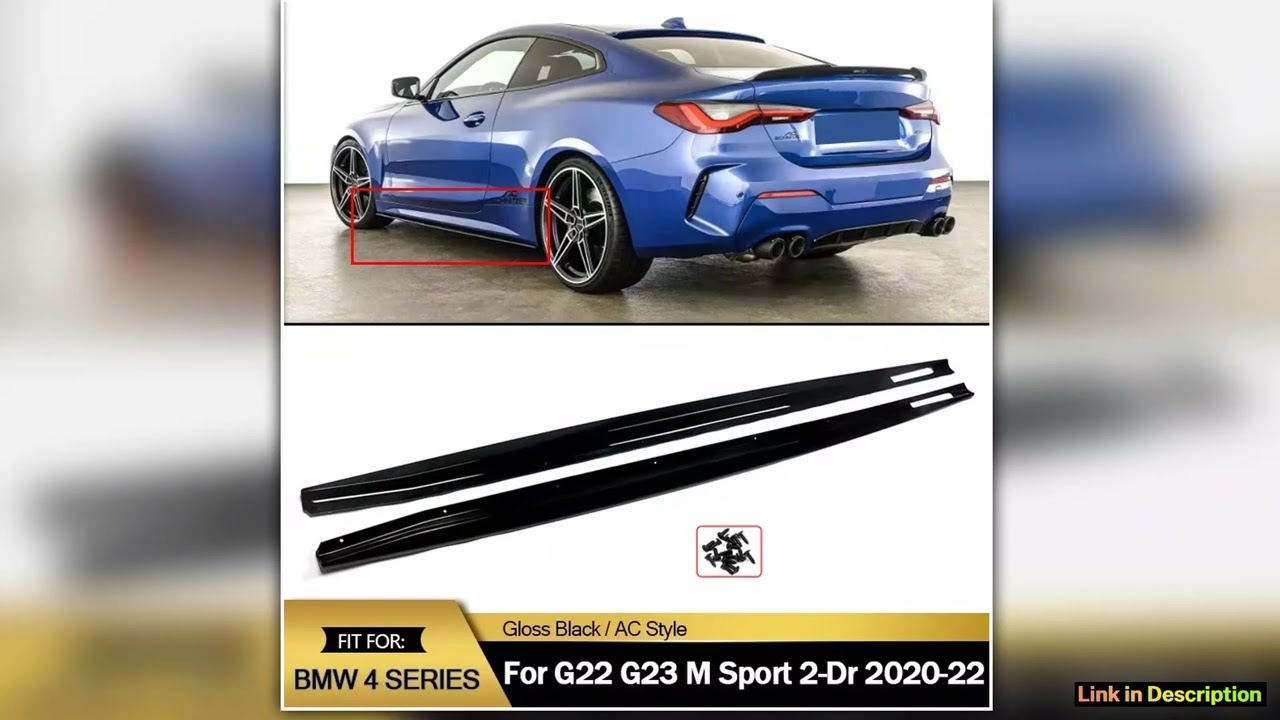 AC Style Side Skirt Extension Lip For BMW 4 Series G22 G23 2020Pr Carbon Fiber Upgrade Edition