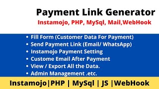 Payment Link Generator Instamojo | PHP | MySql | WebHook | Quanta Infotech | Dipu Singh