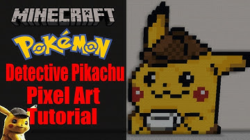 Minecraft Detective Pikachu Pixel Art Tutorial
