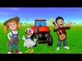El Pollito pío 3d - el Toro y el Tractor de la Granja el Pollito po animato