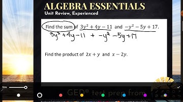 GED® Math: Sum and Product of Polynomials (1.UR, Exp, # 3)