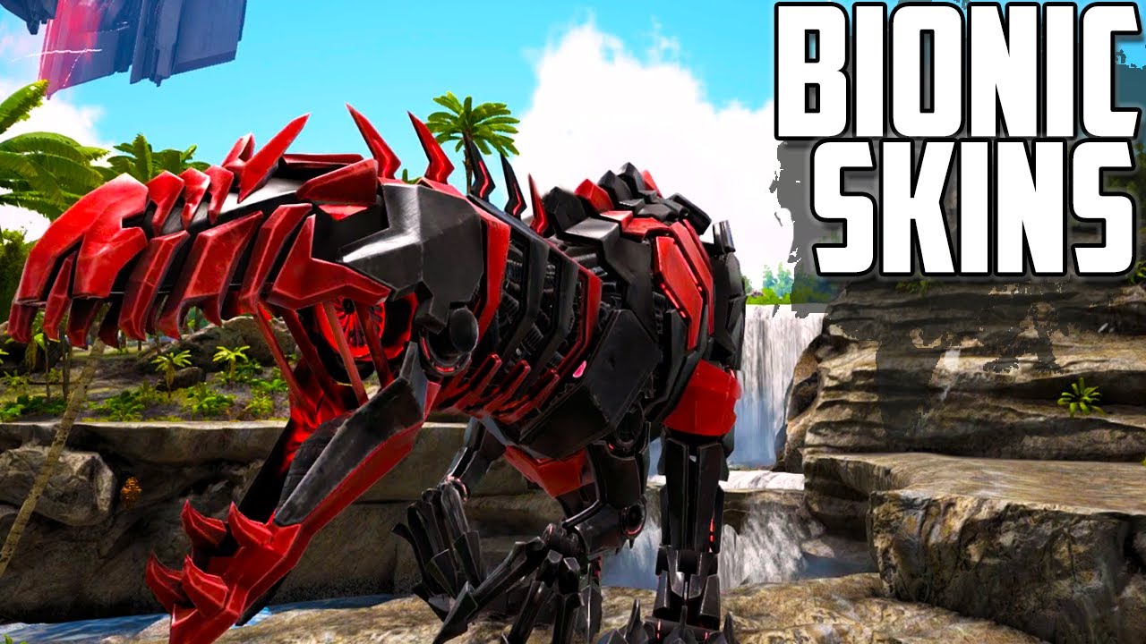 How To Get Bionic Skins Rex Giga Bionic Skins Ark Survival Evolved Youtube