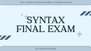 syntax final exam