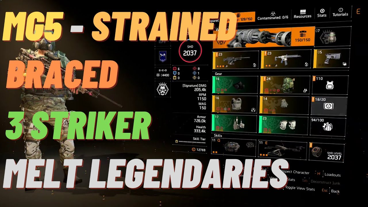 THE DIVISION 2 -  3 STRIKER MG5 BRACED VIGILANCE TU 12.3