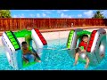 Alex and Eric Pretend Play with Spaceship Float Swimming Pool Toys for Kids