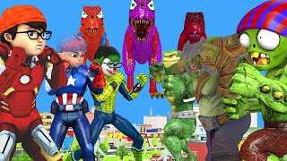 Scary Teacher 3D || Team Super Hero fight Vs giant Zombie with flock Dinosaur to Protect The earth
