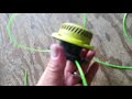 Ryobi 40v string trimmer, Restringing.