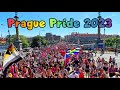 Prague pride 2023  the rainbow parade  through prague  wenceslas square  letn lp on pride