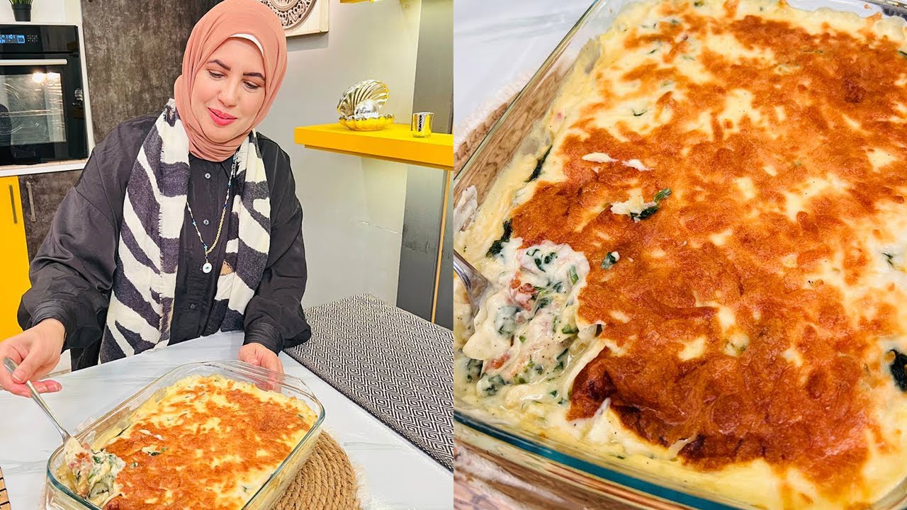 طريقة عمل جراتان البطاطس بالسبانخ | العزومة مع الشيف فاطمة أبو حاتي