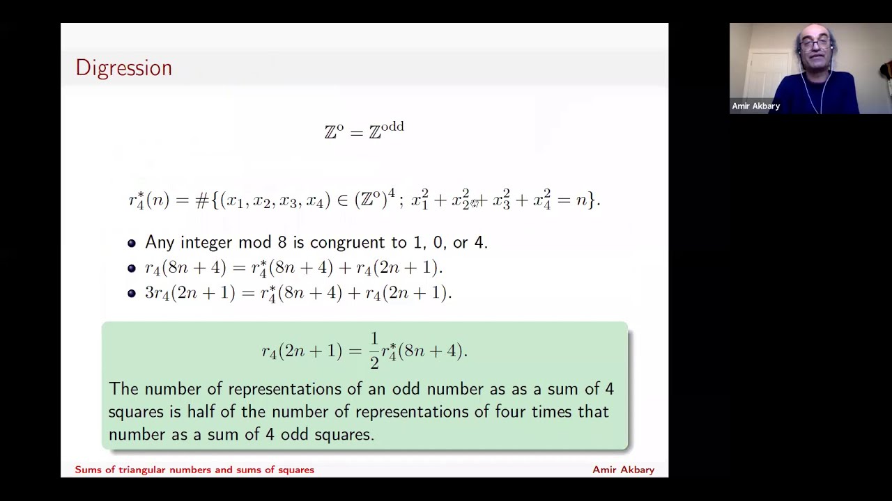 Sums of triangular numbers and sums of squares YouTube