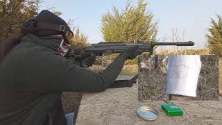 Disparando Rifle Hatsan AirTact cal. 5.5/ Chile