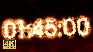 1 Hour 45 Minute Countdown Timer - Inferno Fire [4K]