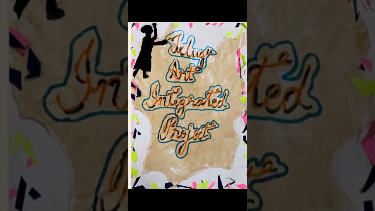 Creative Cover Page Ideas 🌸✨ | Telugu Project Front Page 📘✍️ | School Project Designs 🎨📚