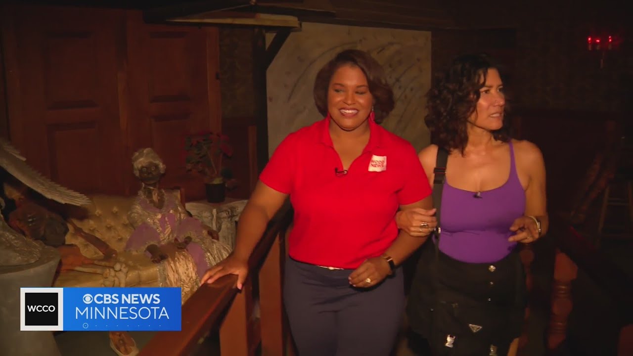 Amelia shows Shayla around the haunted house at the state fair