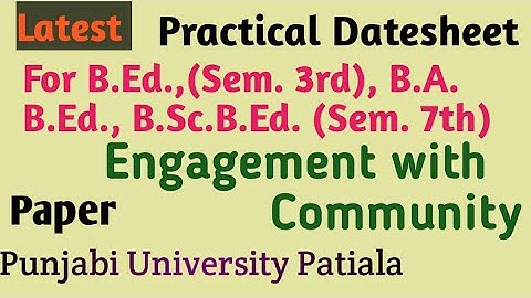 Latest update //B.Ed., B.A. B.Ed. #practical #exam #punjabi_university