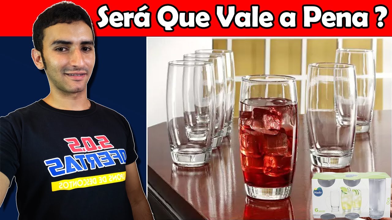 Jogo de Copos de Vidro 300ml 6 Peças Nadir - Oca Long Drink - Copo