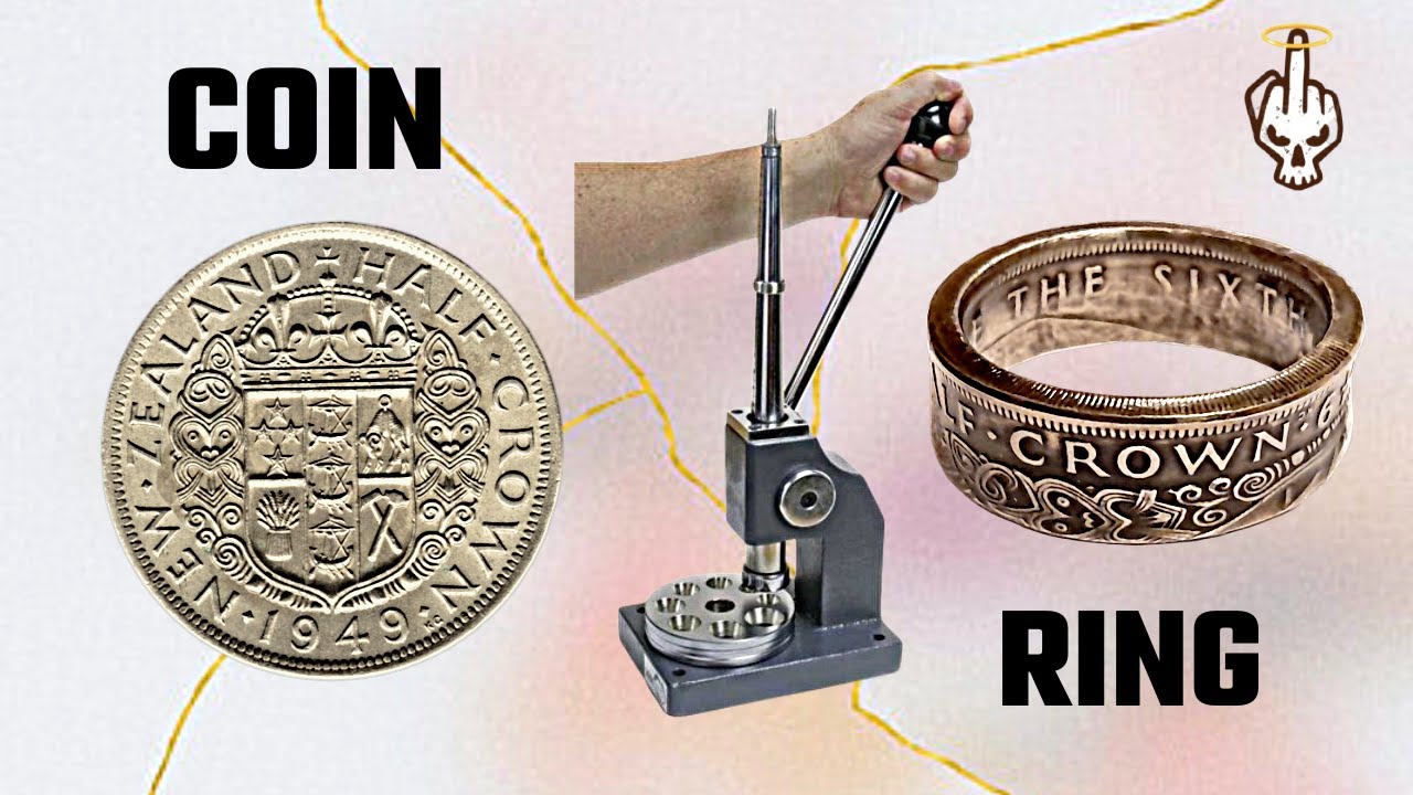 Изготовление кольца из монеты: превращение новозеландской полукроны в кольцо.