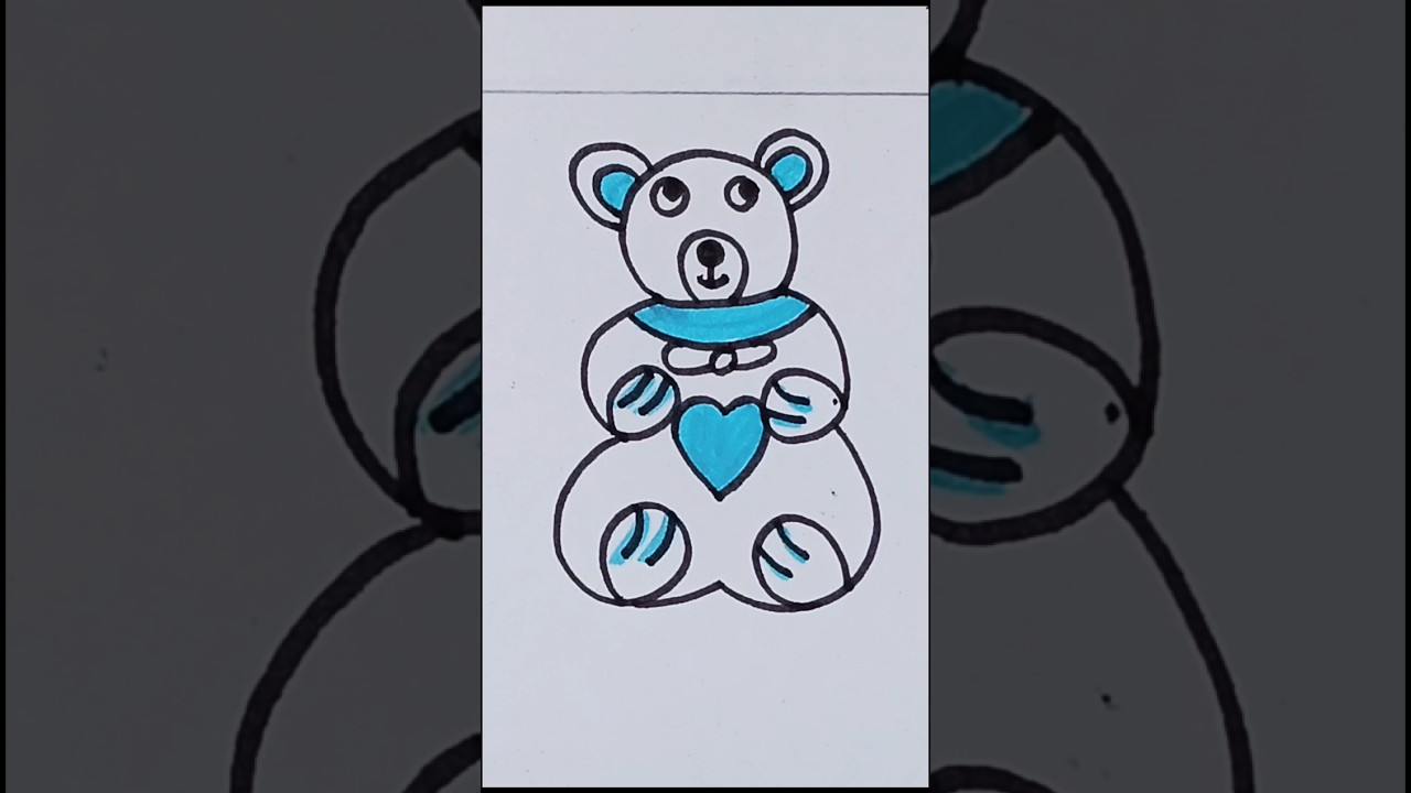 How to draw teddy bear 🧸😆 