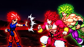 Goku TP OP (all form) VS Broly DBS & Broly SSJ4 LB in Jump Force Mugen