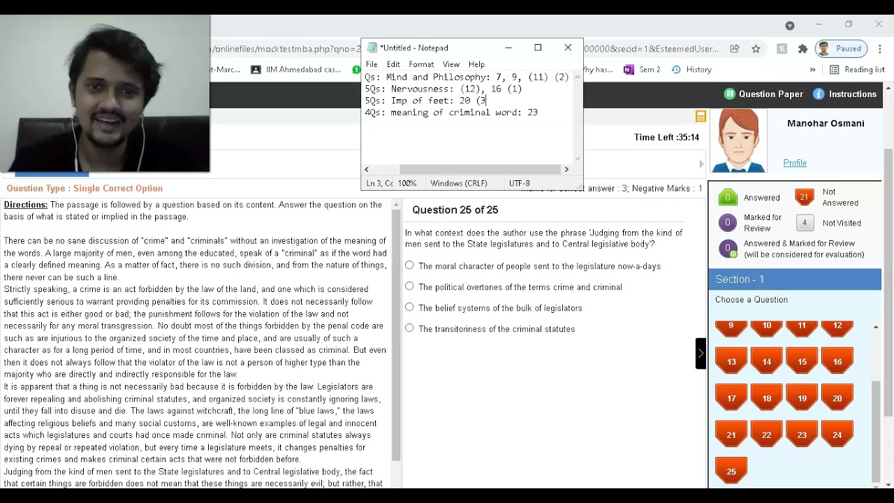 Expected CAT VARC Sectional Mock  | CAT Toppers Strategy| Live Mock Attempt by 99.44%ler,