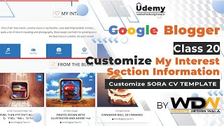 How to Customize  My Interest Section Information in Sora CV Template - Class 20 screenshot 4