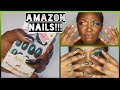 CHEAP AMAZON PRESS ON NAILS | EASY DIY TUTORIAL FOR BEGINNERS (NO GLUE METHOD!)