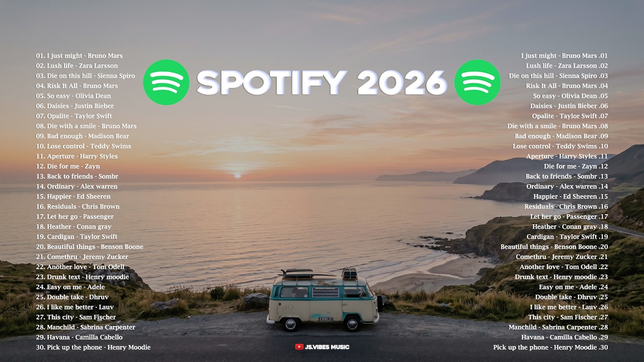 🟢Top Spotify English Songs 2026🐻|| Viral Tiktok Music 2026 ~ Best Healing Travel | Slow Acoustic