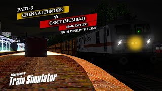 🔴LIVE || PART-3 || 22158 - CHENNAI EGMORE MUMBAI CSMT SUPERFAST MAIL EXPRESS IN MSTS || #msts #train