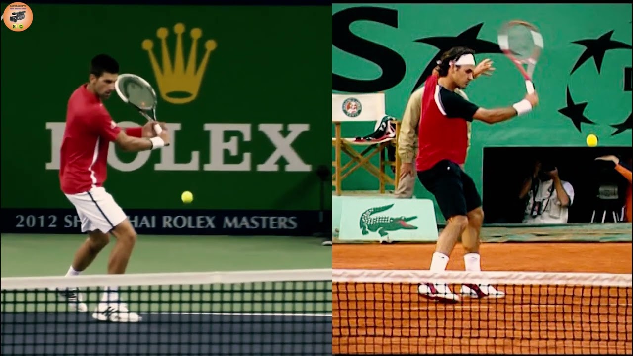 drop de revés  Federer y Djokovic