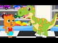 🔴 Cats Family in English - Hello Dinosaur! Cartoon for Kids