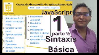 Clase 5 JavaScript 1 parte 1/2 Sintaxis Básica y Funciones