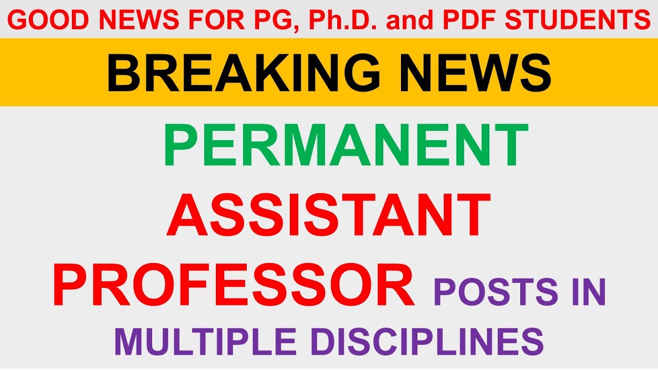 PERMANENT ASSISTANT PROFESSOR POSITIONS 2024 II SALARY - 57,700 TO 1,82,400