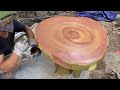 Technique Construction Fake Tree Table With Wonderful Sand And Cement - Amazing Ideas