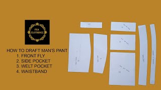 How to draft Front Fly, Side Pocket, Welt Pocket & Waistband for Men's Pant