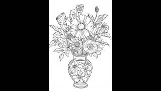 Patterned Vase Coloring Pages  #digitaldownload #coloring #onlinecoloring  #printing #coloringpages