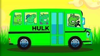 Hulk Wheels On The Bus Go Round And Round Nursery Rhymes Collection