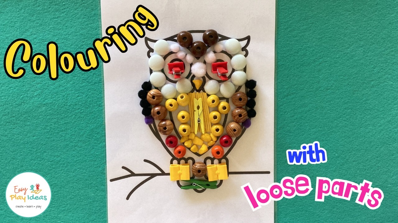 Pattern Making Using Loose Part Creative Colouring Ideas with Loose Parts | Colouring a Picture using ...