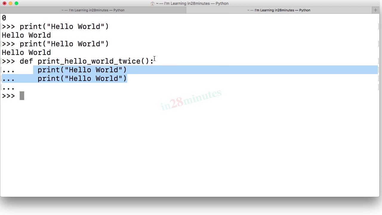 video3 2 Step 01 Your First Python Method Hello World Twice and ...