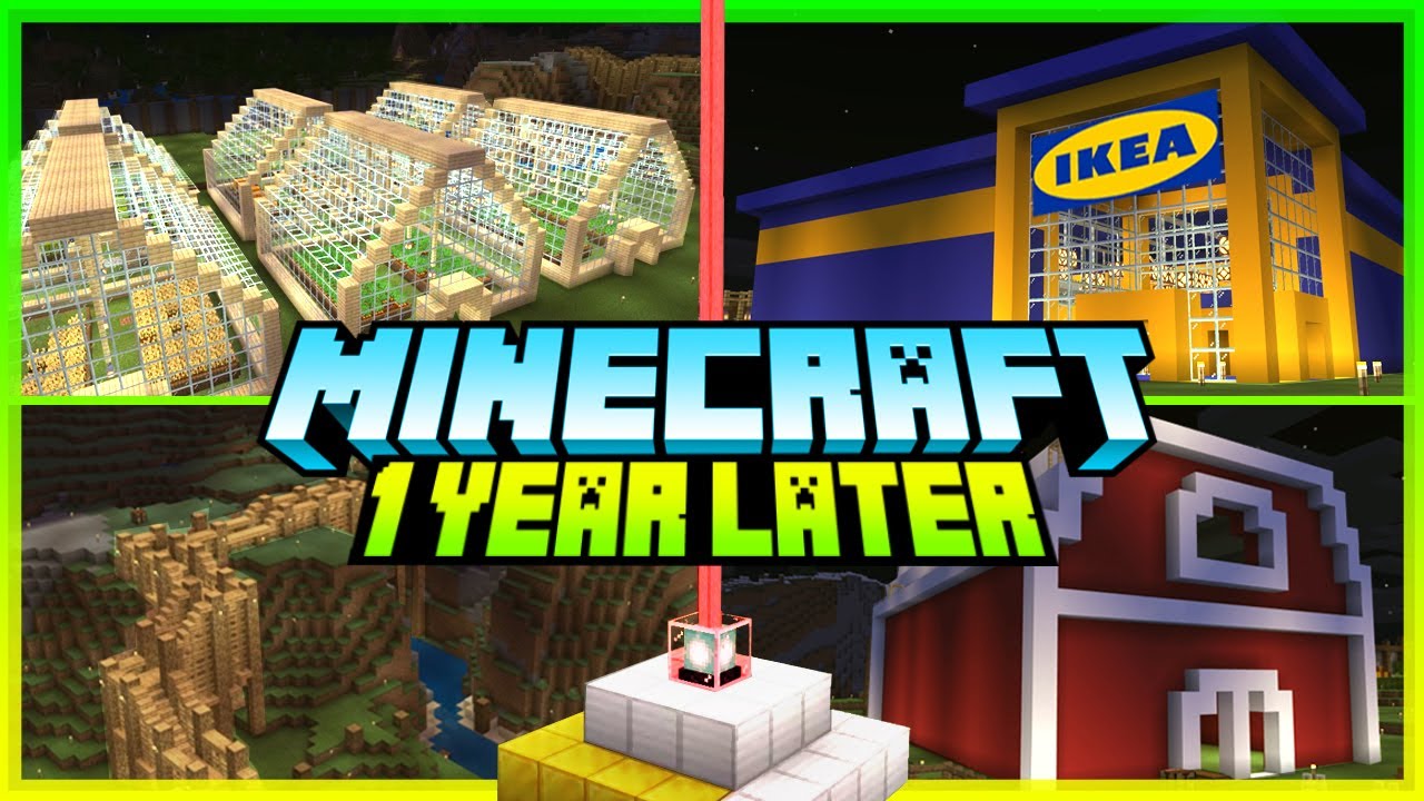 My Minecraft World Tour After 1 YEAR! (Survival Bedrock) - YouTube