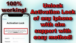 How to bypass iphone with sim support and with very easy method || 100% Working | Software